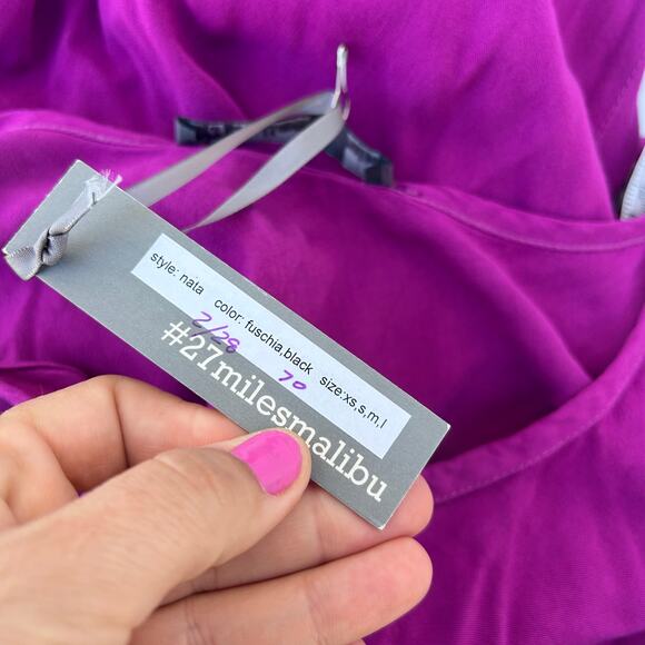 New 27 Miles Malibu Nata Maxi Fuschia Tank Dress Summer Medium Long Casual - Picture 6 of 6